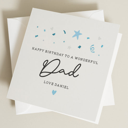 Wonderful Dad Birthday Card, Birthday Gift For Dad, Personalised Birthday Card For Dad, Happy Birthday Dad, Birthday Dad Gift, Simple Card