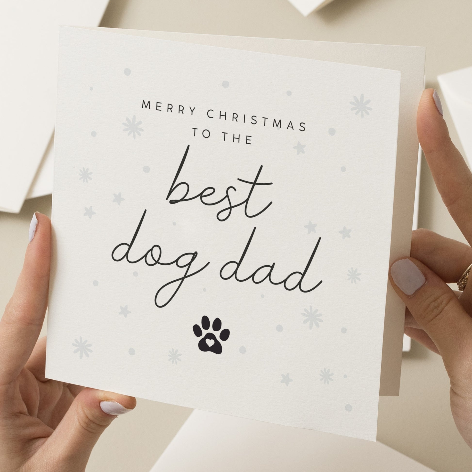 Dog Dad Christmas Card From The Dog, Dog Christmas Card, Cute Dog Card, Merry Christmas Dog Dad Xmas Card, For Dog Parent