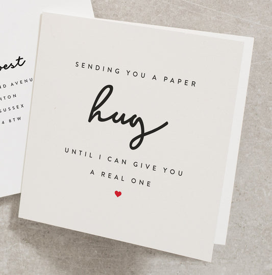 Sending You A Hug Card, Thinking of You Card For Best Friend, Miss You Card, Friendship Card, Sending Hugs Card, Get Well Soon Card TH003