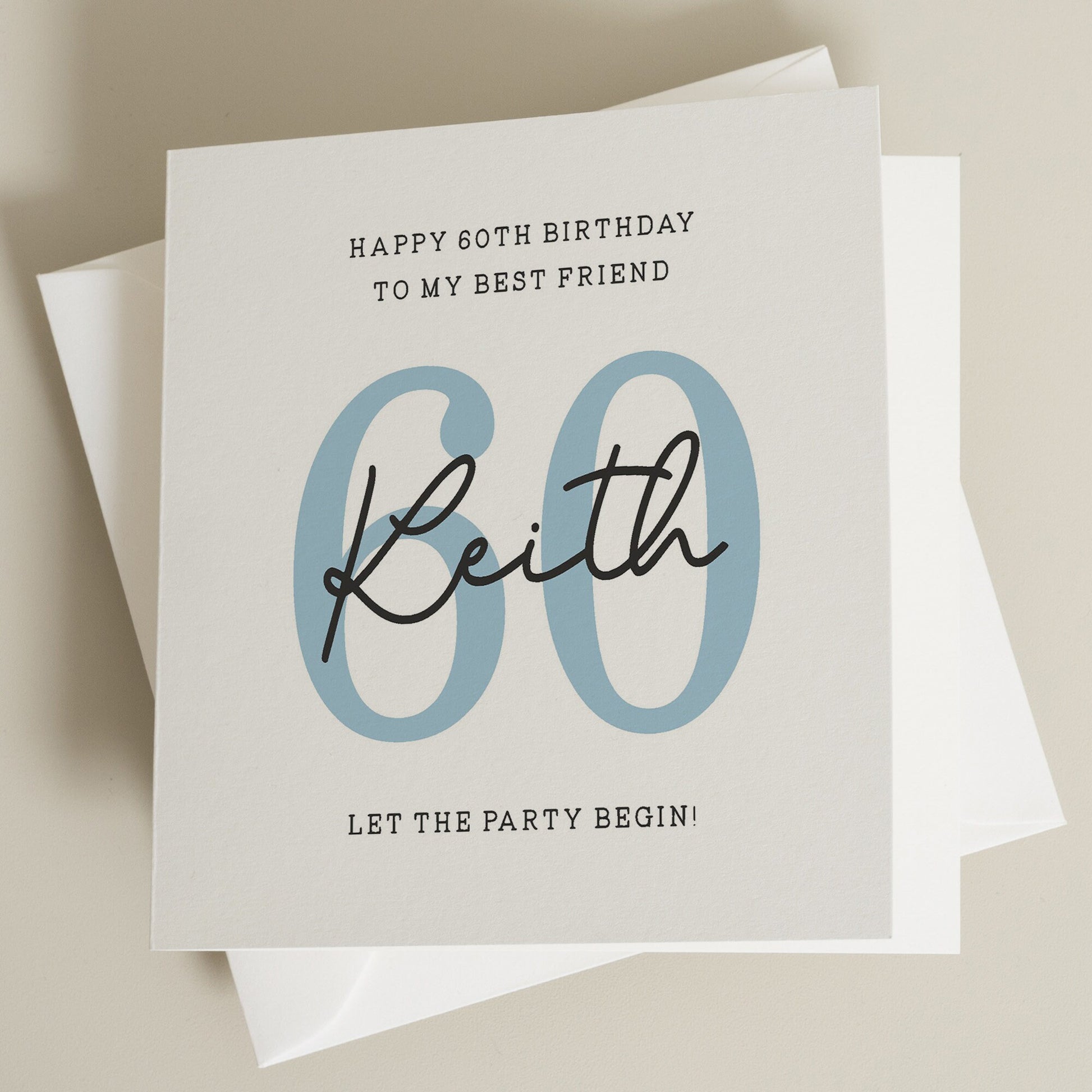 Personalised 60th Birthday Card For Best Friend, Friend Birthday Card, Sixtieth Birthday Card, Bestie Birthday Gift For Her, 60th Gift