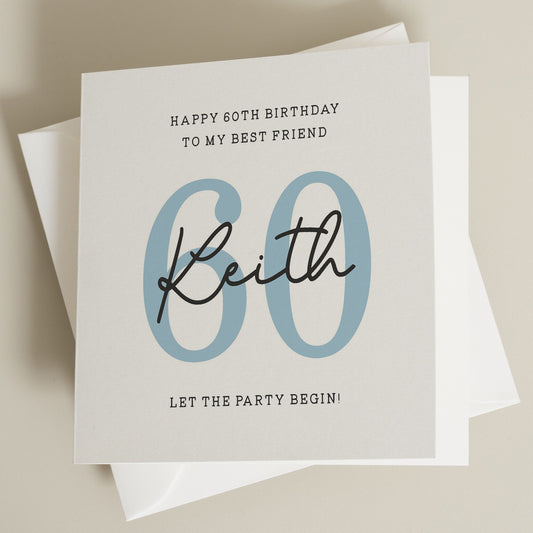 Personalised 60th Birthday Card For Best Friend, Friend Birthday Card, Sixtieth Birthday Card, Bestie Birthday Gift For Her, 60th Gift