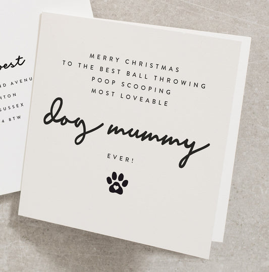 Funny Christmas Card From The Dog, Dog Mummy Christmas Card, Dog Mum Christmas Card From Pet, Joke Dog Lover Christmas Card CC501