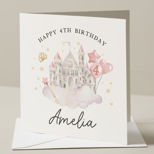 Personalised 4th Birthday Card, Fourth Birthday Card For Girl, 4th Birthday Card Daughter, Granddaughter Birthday Card, For Niece