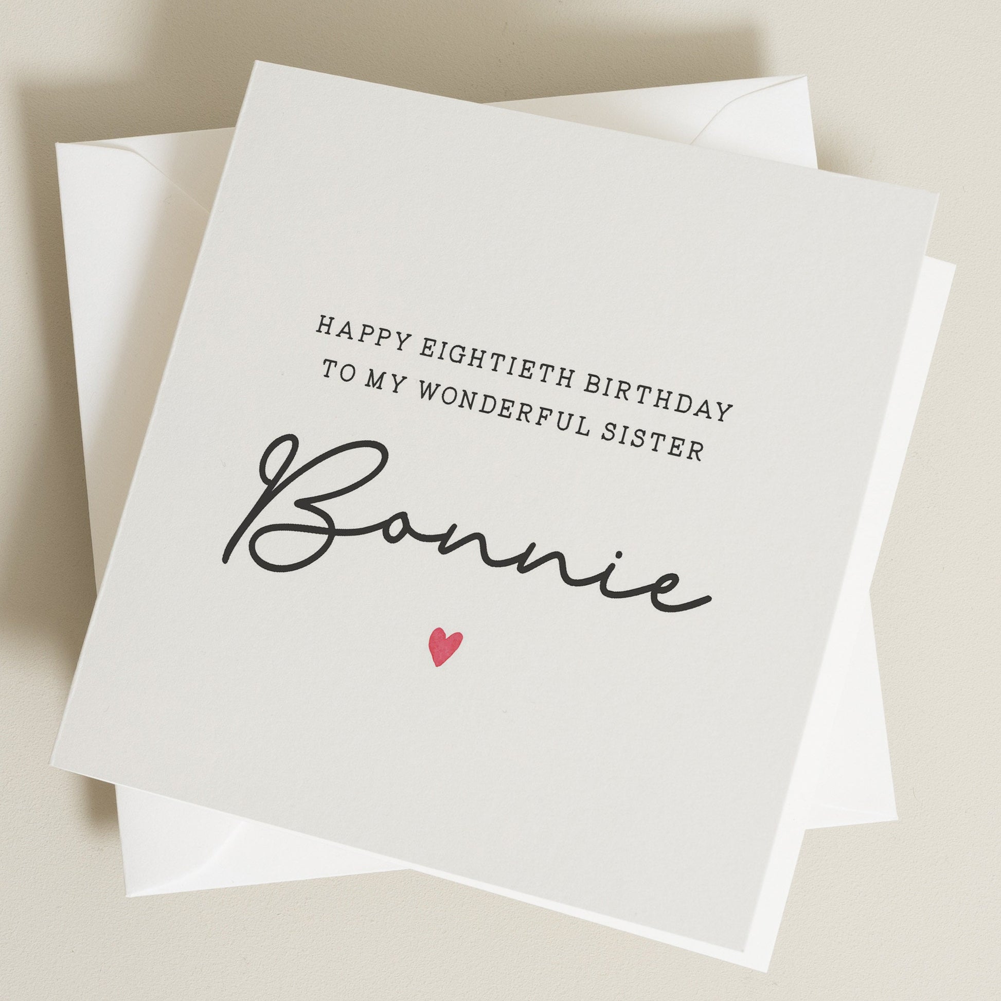 Birthday Card For Sister, 80th Birthday Card To Sister, Personalised 80th Birthday Gift For Sister, Eightieth Card For Sister, Sister Gift