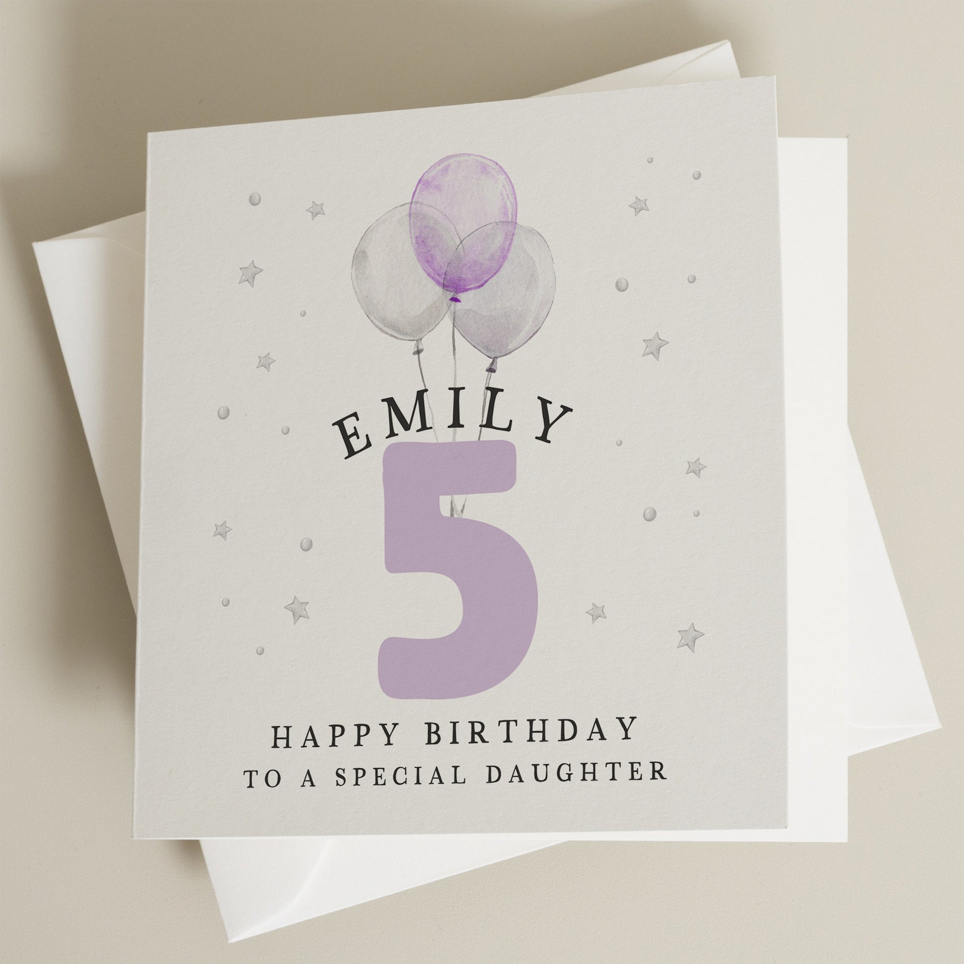 Personalised 5th Birthday Card For Her, 5th Birthday Card For Daughter, Niece 5th Birthday Card, Happy Birthday Granddaughter Card