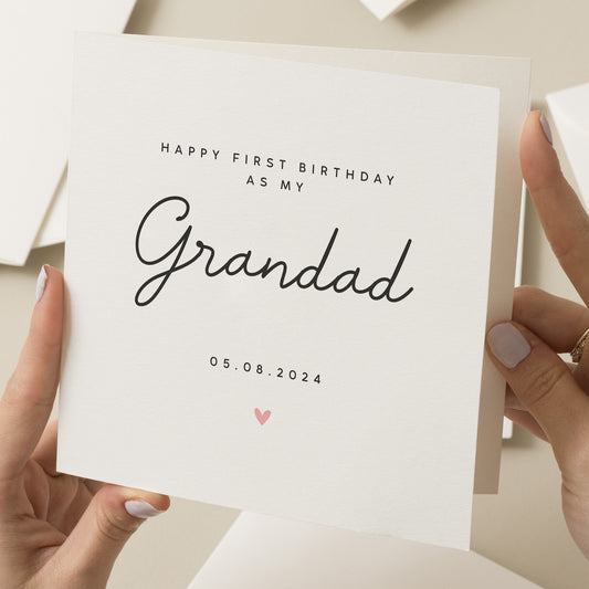 First Birthday As A Grandad Card, Personalised 1st Birthday As Grandad Card, Grandad First Birthday Card, Cute Birthday Card For Pops