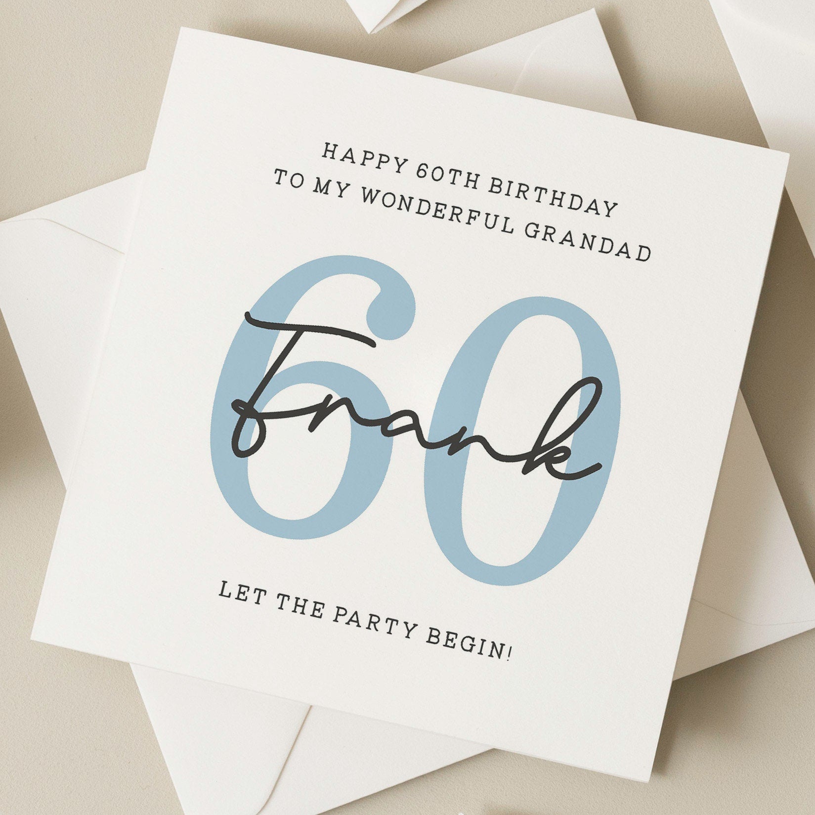 Personalised Birthday Gift For Grandad, 60th Birthday Grandad Card, Card For Grandad, For Him, 60th Birthday Gift To Grandad, Milestone Card