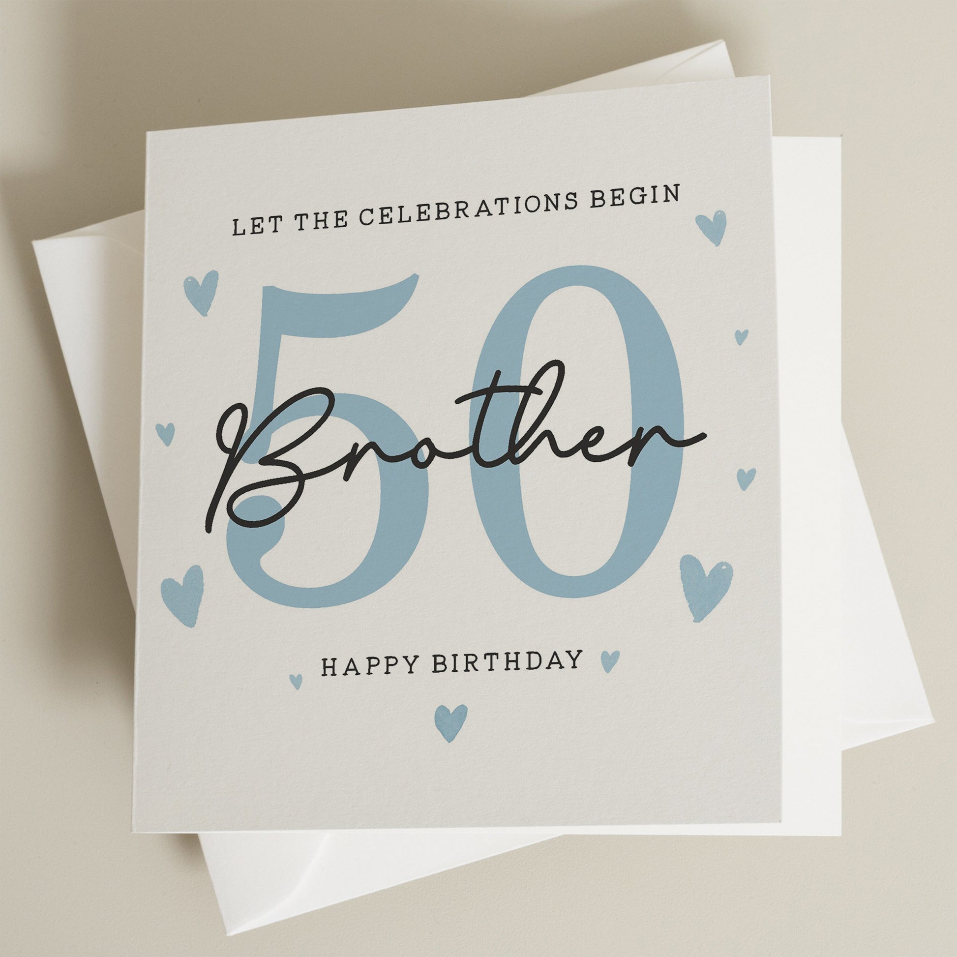 50th Birthday Brother Card, Birthday Card For Brother, 50th Birthday Gift For Brother, Fiftieth Card For Brother, Brother Birthday Gift