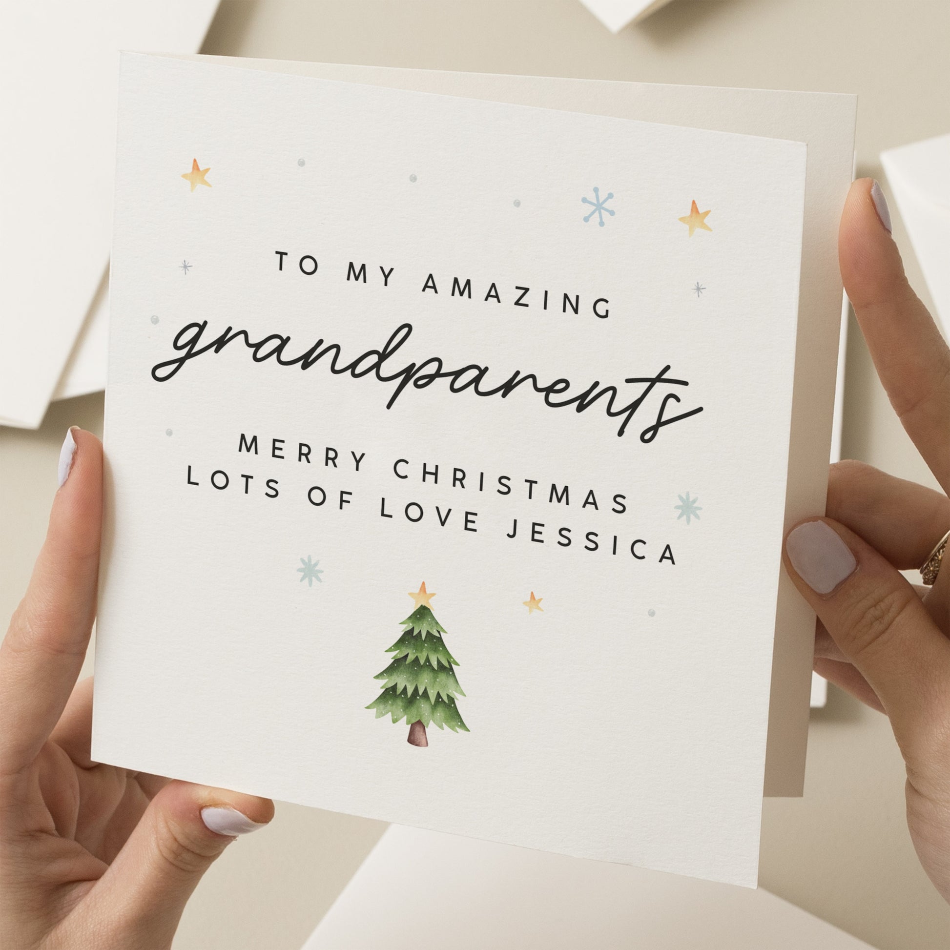 Christmas Nan and Grandad Card, Gran and Gramps Christmas Card, Personalised Xmas Gift, Christmas Gran and Grandpa Card, Grandparents