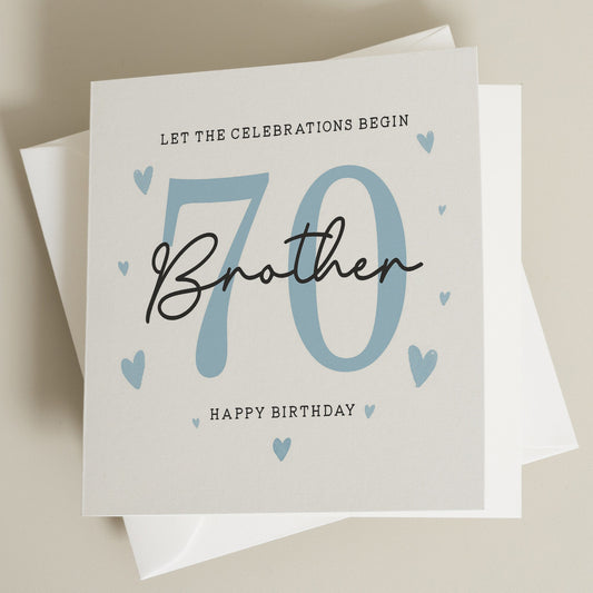 70th Birthday Brother Card, Birthday Card For Brother, 70th Birthday Gift For Brother, Seventieth Card For Brother, Brother Birthday Gift