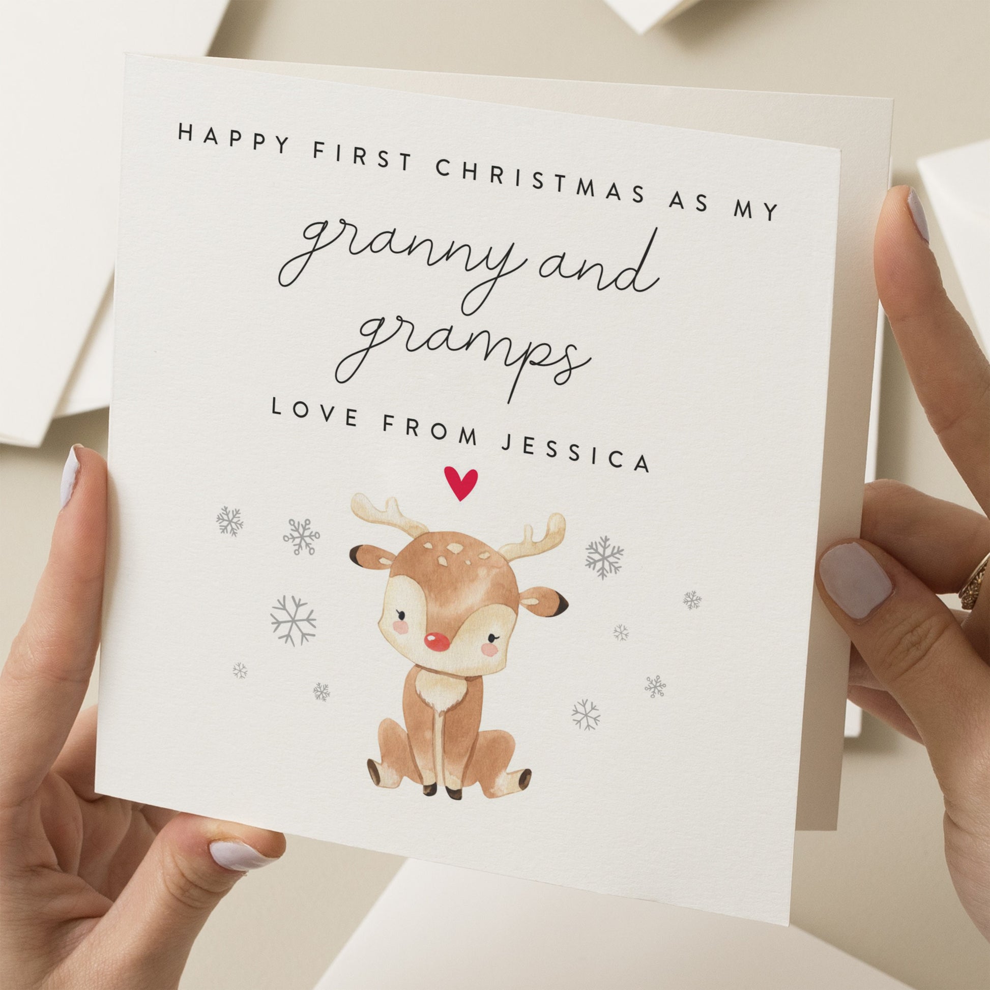 First Christmas As Grandparents, 1st Christmas Nan And Grandad Card, Nana and Pops Christmas Card, Christmas Card, Grandparent Gift