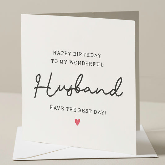 Wonderful Husband Card For Him, Husband Birthday Card, Birthday Gift For Husband, Romantic Card For Him, Happy Birthday Husband