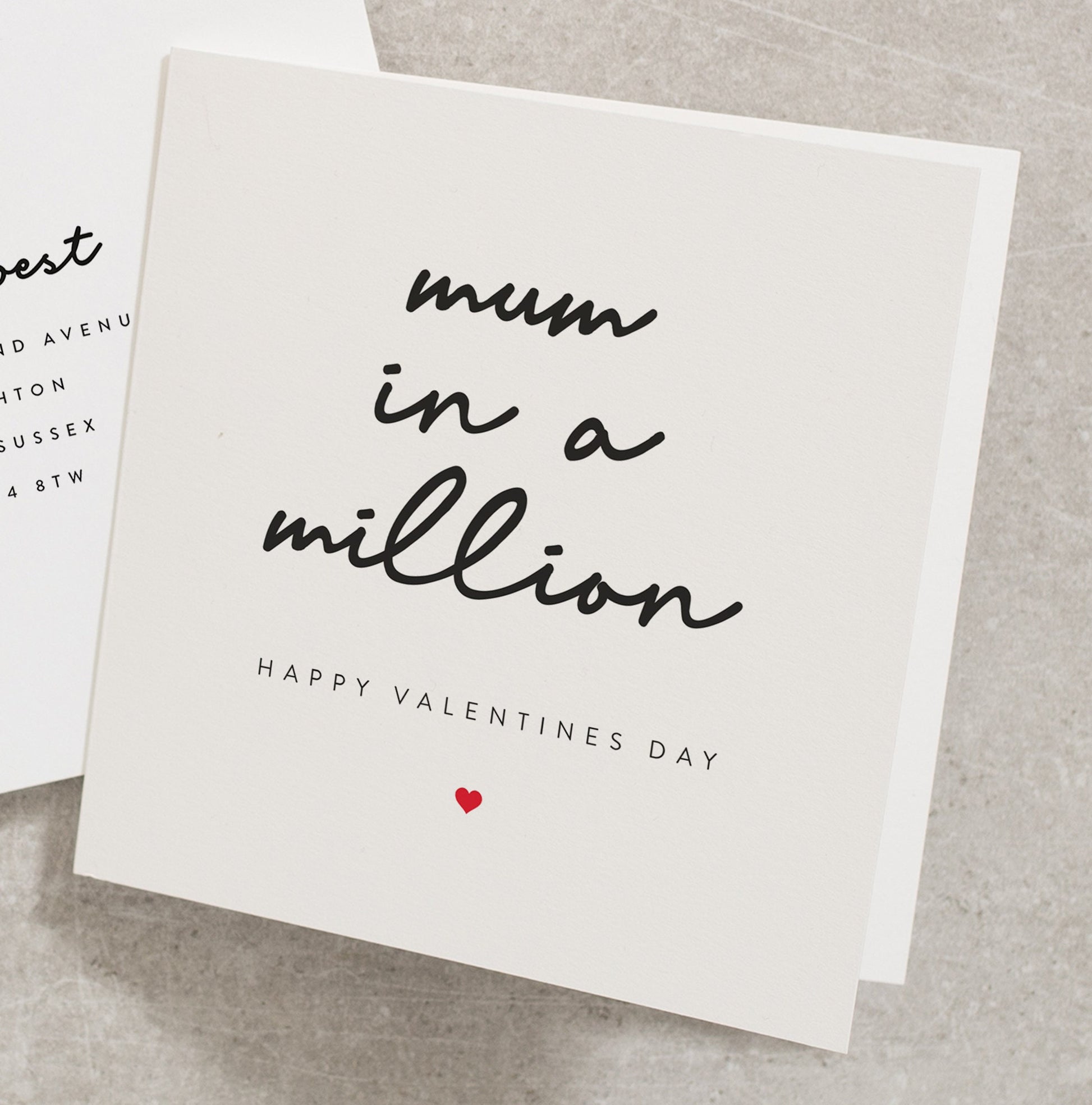 Special Mum Valentines Day Card, Mum In A Million Card, Valentine Card Mum, For Mum, Mum UK, Mum Valentines Card, Mummy Valentines VC110