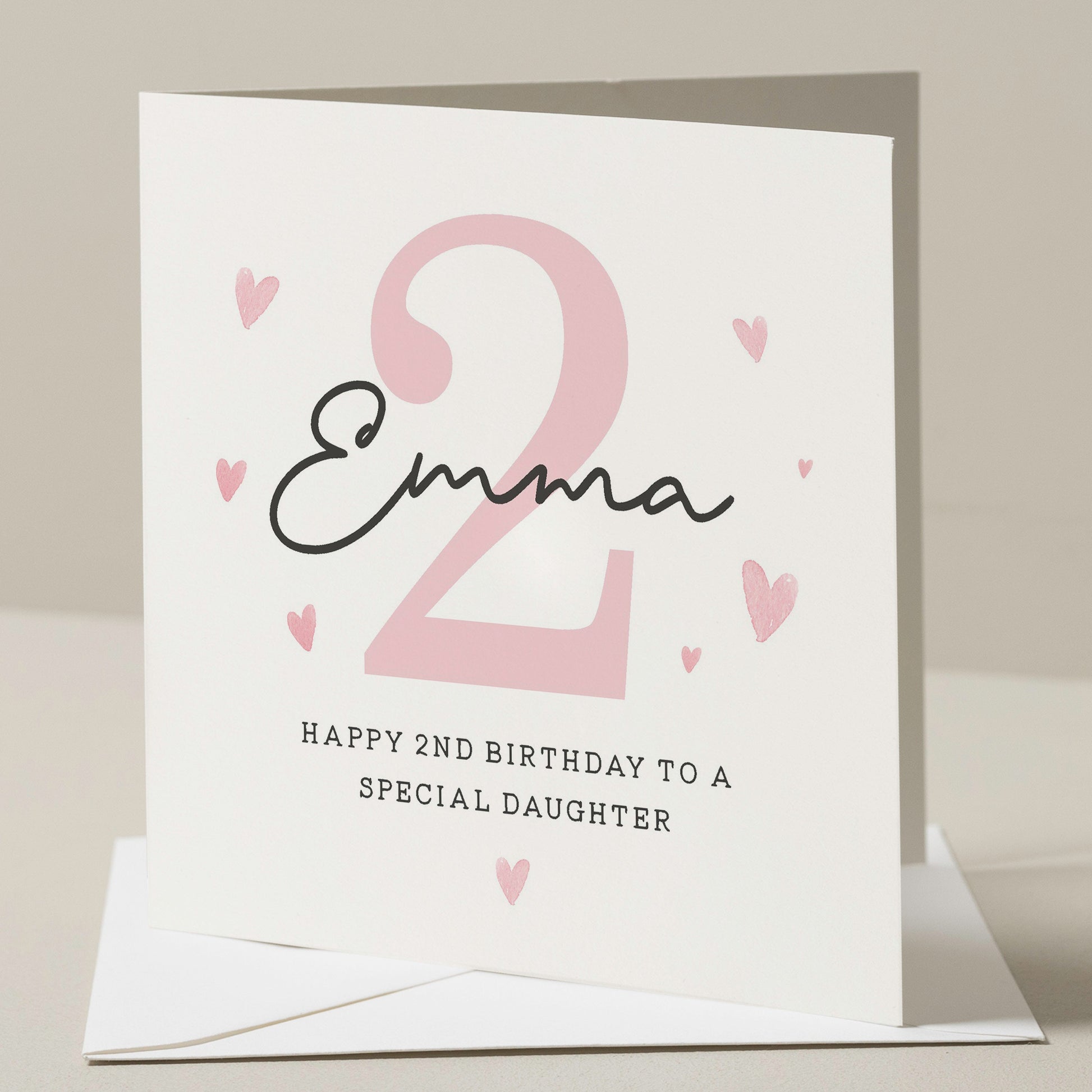 2nd Birthday Card For Daughter, Daughter Second Birthday Card, 2nd Birthday Gift, Girl Birthday Gift, Birthday Girl