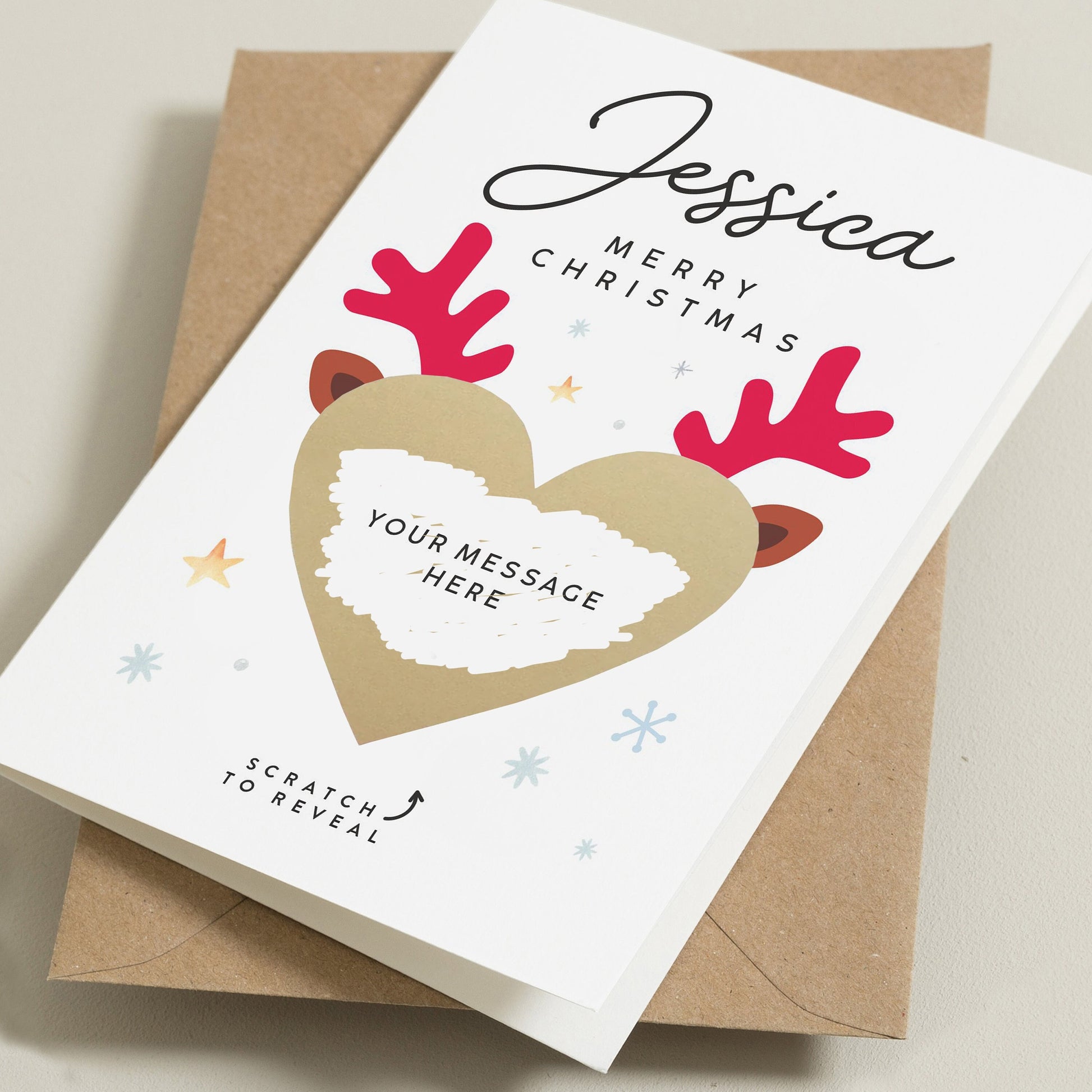 Scratch To Reveal Christmas Card, Create Your Own Card, Card For Him, For Her, Personalised Create Your Own Christmas Card, Surprise Gift