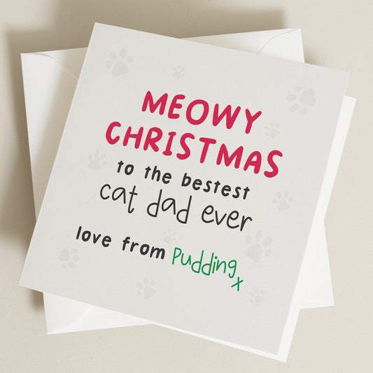 Christmas Card From Cat, Cat Dad Christmas Card, Cat Mum Christmas Card, Personalised Xmas Card, Christmas Card From Pet, Cat Parents