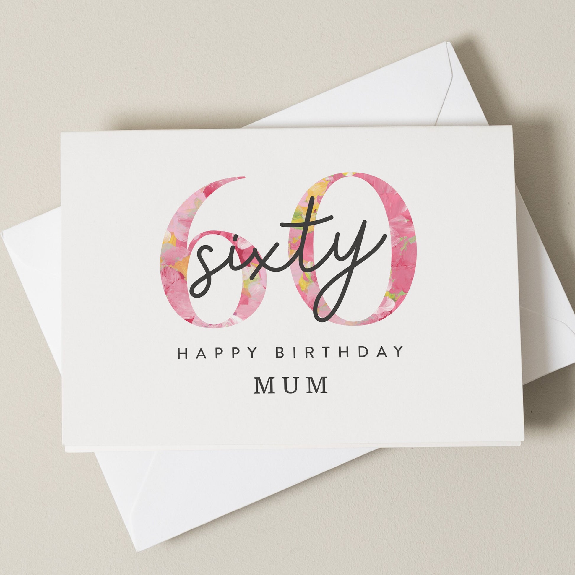 60th Birthday Card For Mum, Happy Sixtieth For Her, Sixty Today Birthday Card, Card For Mum, Mother, Milestone Birthday Gift, 60 Today