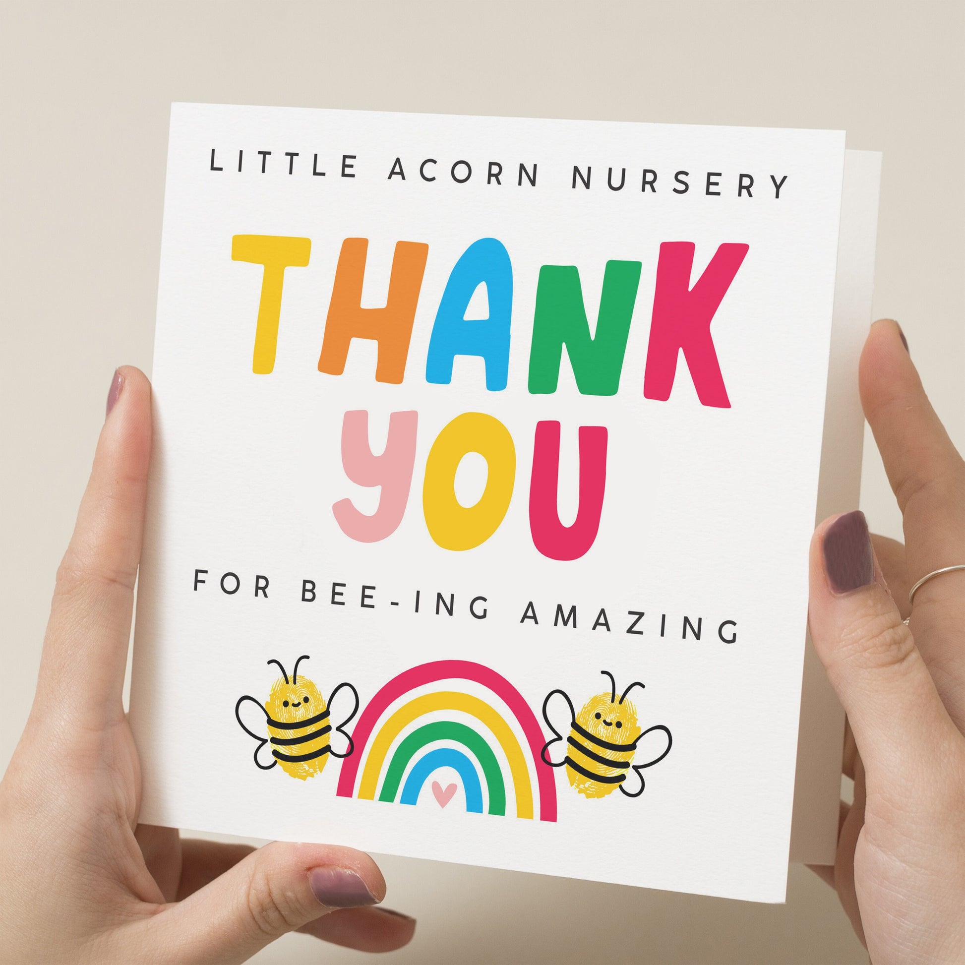 Thanks For Bee-ing Amazing, Personalised Teacher Thank You Card, Teacher Appreciation Card, End of Term Gift, Thank You School Card