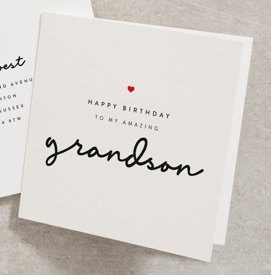 Grandson Birthday Card, Happy Birthday to my Amazing Grandson, Card For Grandson, Grandson First Birthday, Amazing Grandson BC267