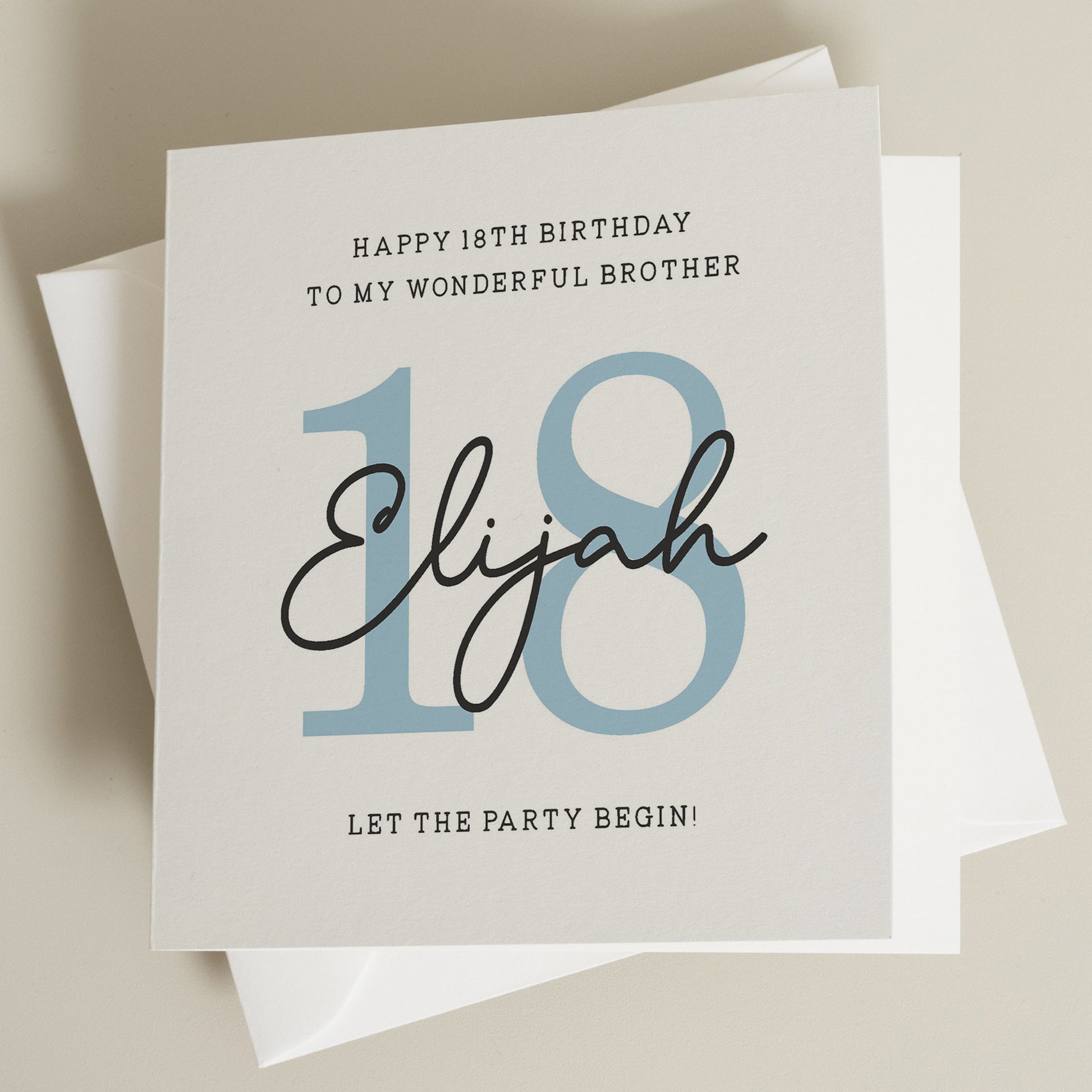 Personalised Birthday Card For Brother, 18th Birthday Brother Card, 18th Birthday Gift For Brother, Eighteenth Card To Brother, Brother Gift