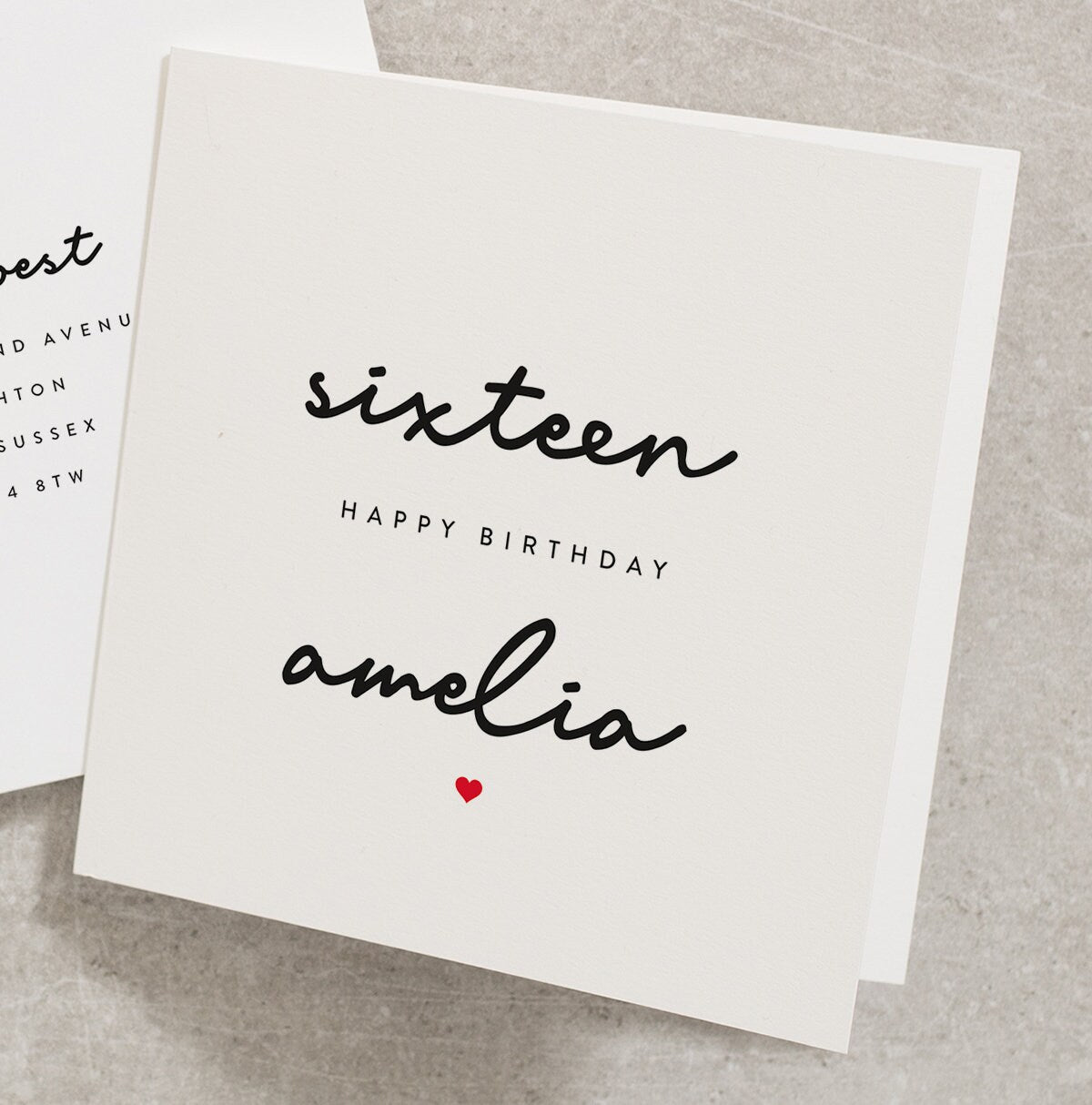 Sixteen Happy Birthday, Any Name, Sixteen Birthday Card For Daughter, For Bestie, For Her, 16th Birthday Card BC390