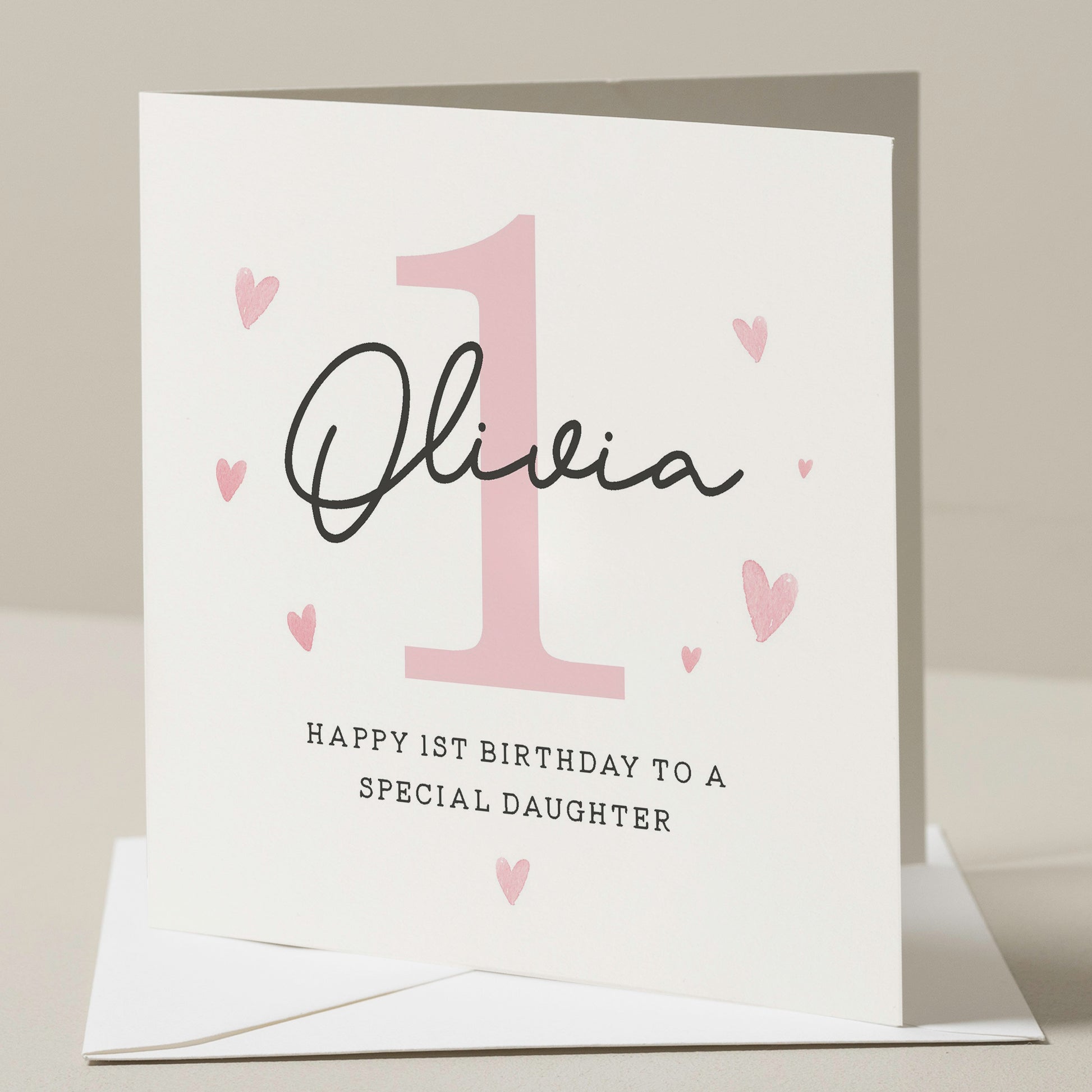 1st Birthday Card For Daughter, Daughter First Birthday Card, 1st Birthday Card, Girl Birthday Gift, Birthday Girl, Cute Card