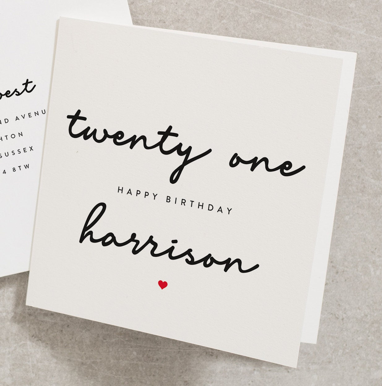 Twenty One, Happy Birthday, Any Name, 21st Birthday Card, Birthday Card 21, Personalised Birthday Card With Name BC471