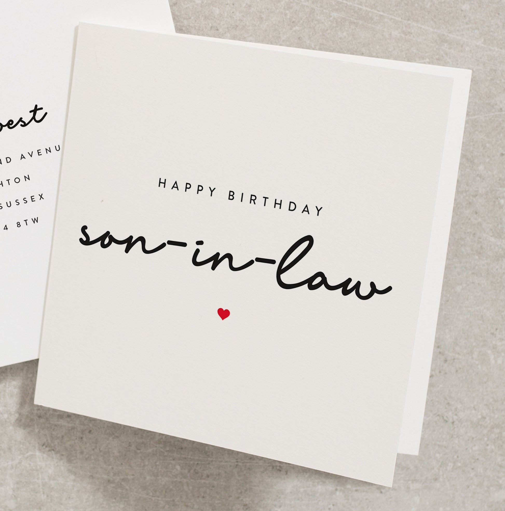 Simple Birthday Card For Son In Law, Personalised Greeting Card For Son In Law, Happy Birthday Son In Law, Special Card For Him, BC121