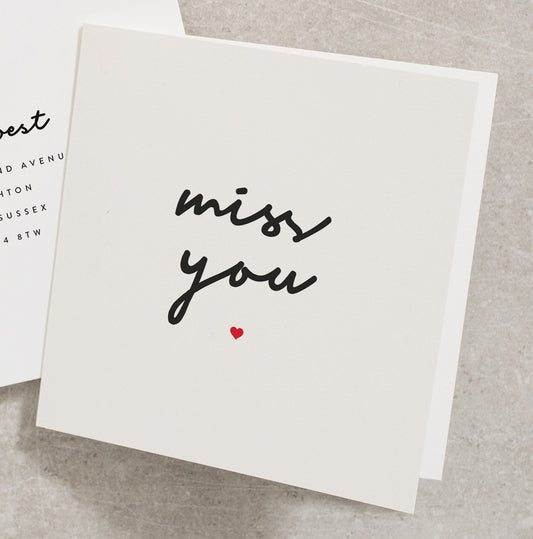 Miss You Card, Long Distance Card, Friendship Card, Thinking of You Card For Best Friend, Hug Card, Leaving Card, Leaving Work Card TH034