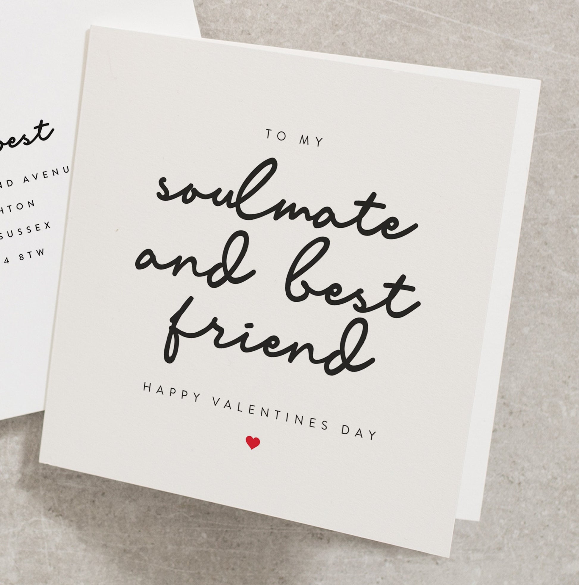 Soulmate Best Friend Valentines Day Card, Galentines Day Card For Your Bestie, Girlfriend, Boyfriend Valentines Greeting Card VC092