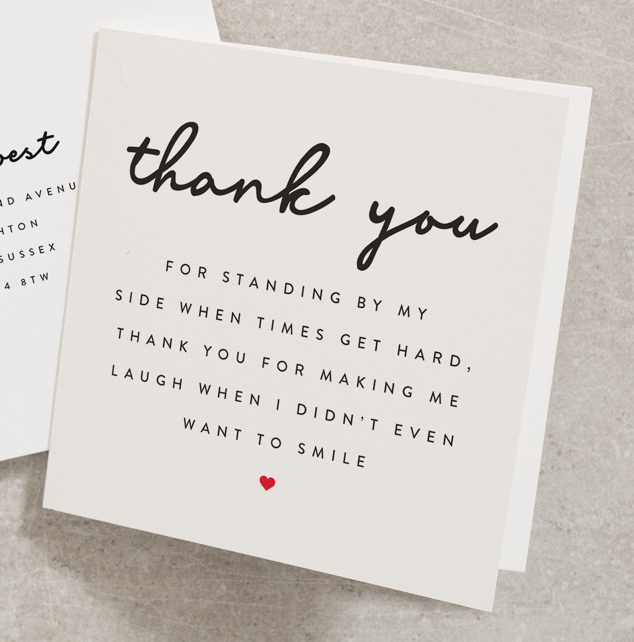 Thank You Card For Friend, Best Friend Thank You Card, Thank You For Being There When I Needed You The Most, Friendship Card TY021