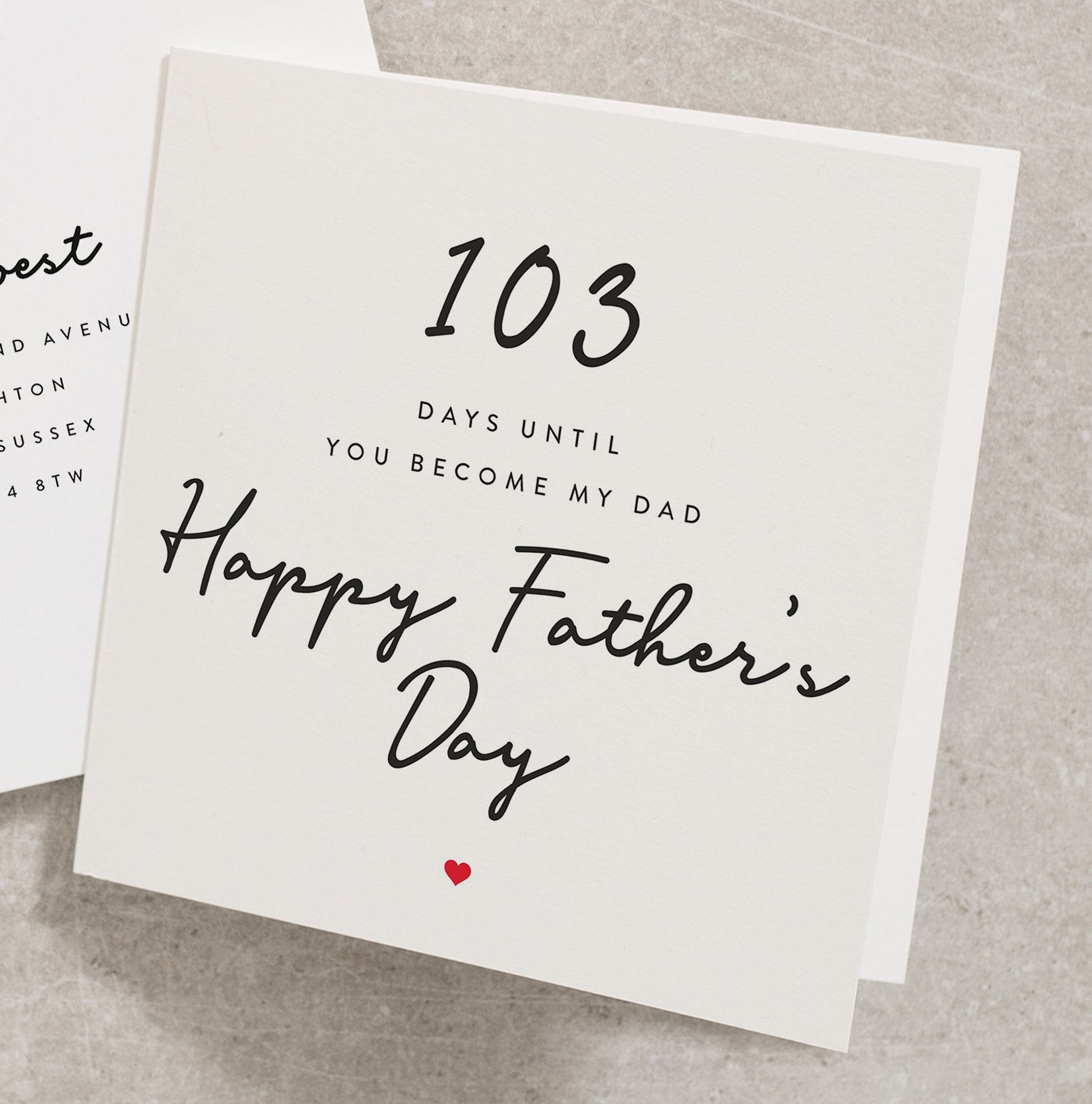 Personalised Daddy To Be Father&#39;s Day Card, Countdown To My Daddy Card, Father&#39;s Day Card From Bump, Personalised Daddy To Be Card FD189