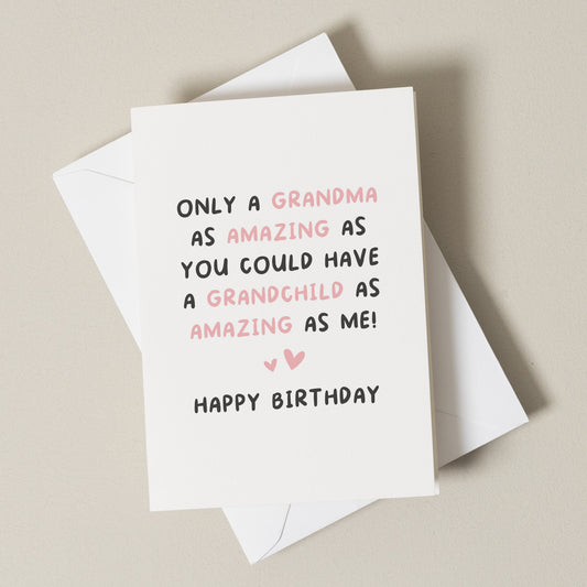 Amazing Grandma Birthday Card, Funny Birthday Card For Grandma, For Her, Birthday Gift For Nan, Nan Birthday Card, To Nanny, Nanna