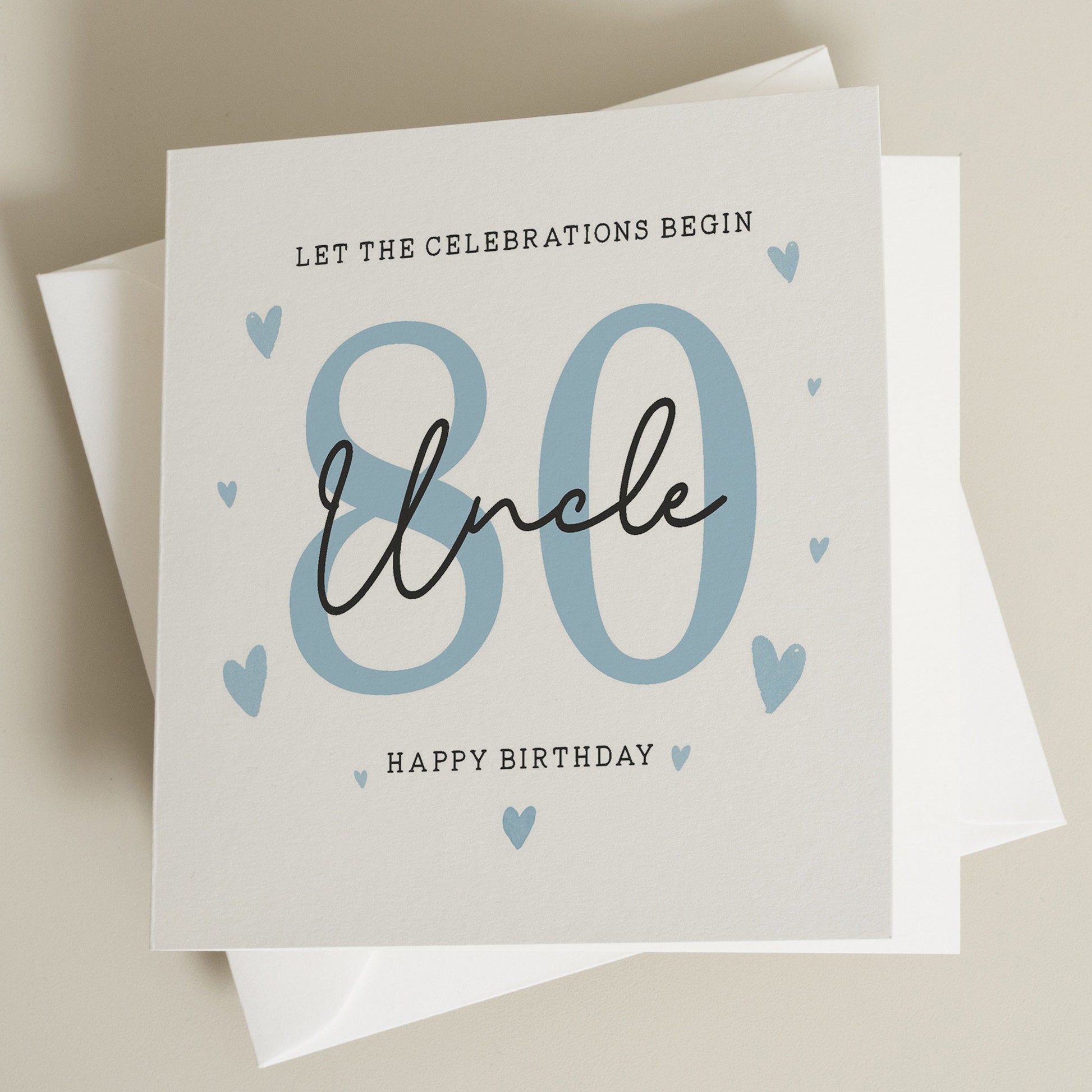 Happy Birthday Uncle Card, 80th Birthday Card For Uncle, Uncle 80th Birthday Gift, Uncle Eightieth Birthday, Milestone Birthday