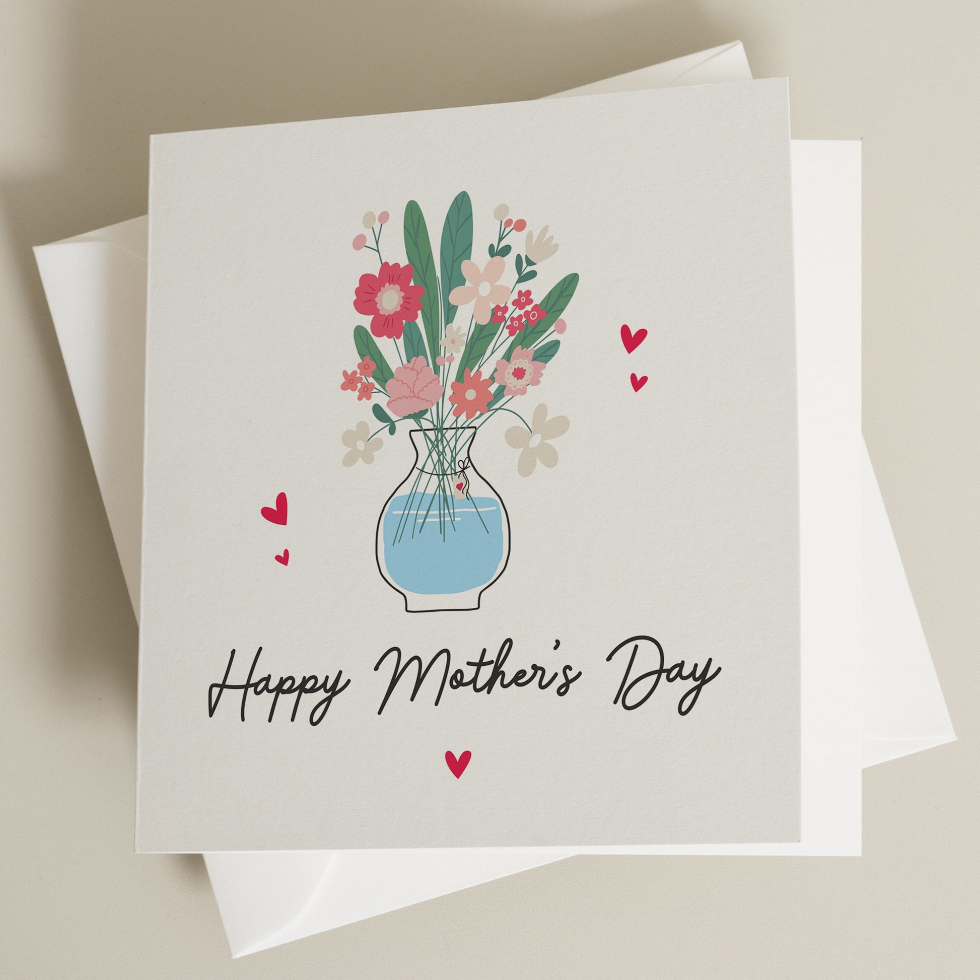 Happy Mothers Day Card, Mothers Day Card, Cute Mothers Day Card, Mothers Day Card With Flowers, Card For Mothers Day, Mothers Day