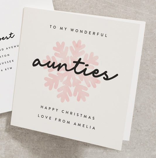 Aunties Christmas Card, Personalised Christmas Aunties Card, Christmas Card For Aunties, Two Aunties Christmas Card CC672