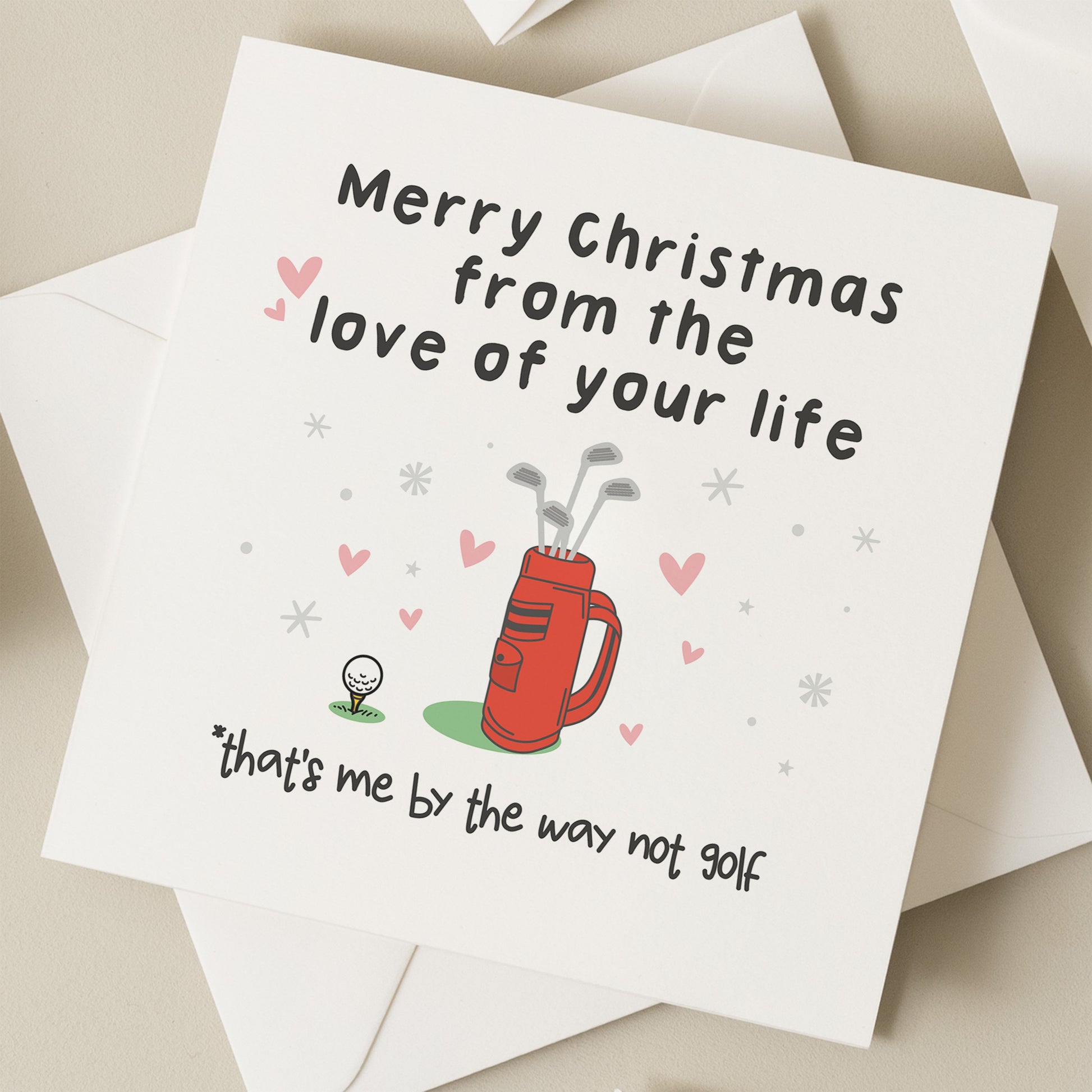 Husband Christmas Card, Christmas Card For Boyfriend, Christmas Gift To Golf Lover, Xmas card Partner, With Love At Christmas card, Xmas