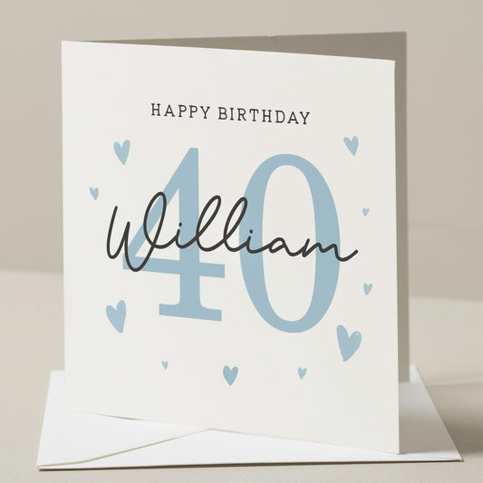 40th Birthday Card For Him, Husband Birthday Card, For Boyfriend, Fortieth Birthday Card, Partner Milestone Birthday Gift, 40th Birthday