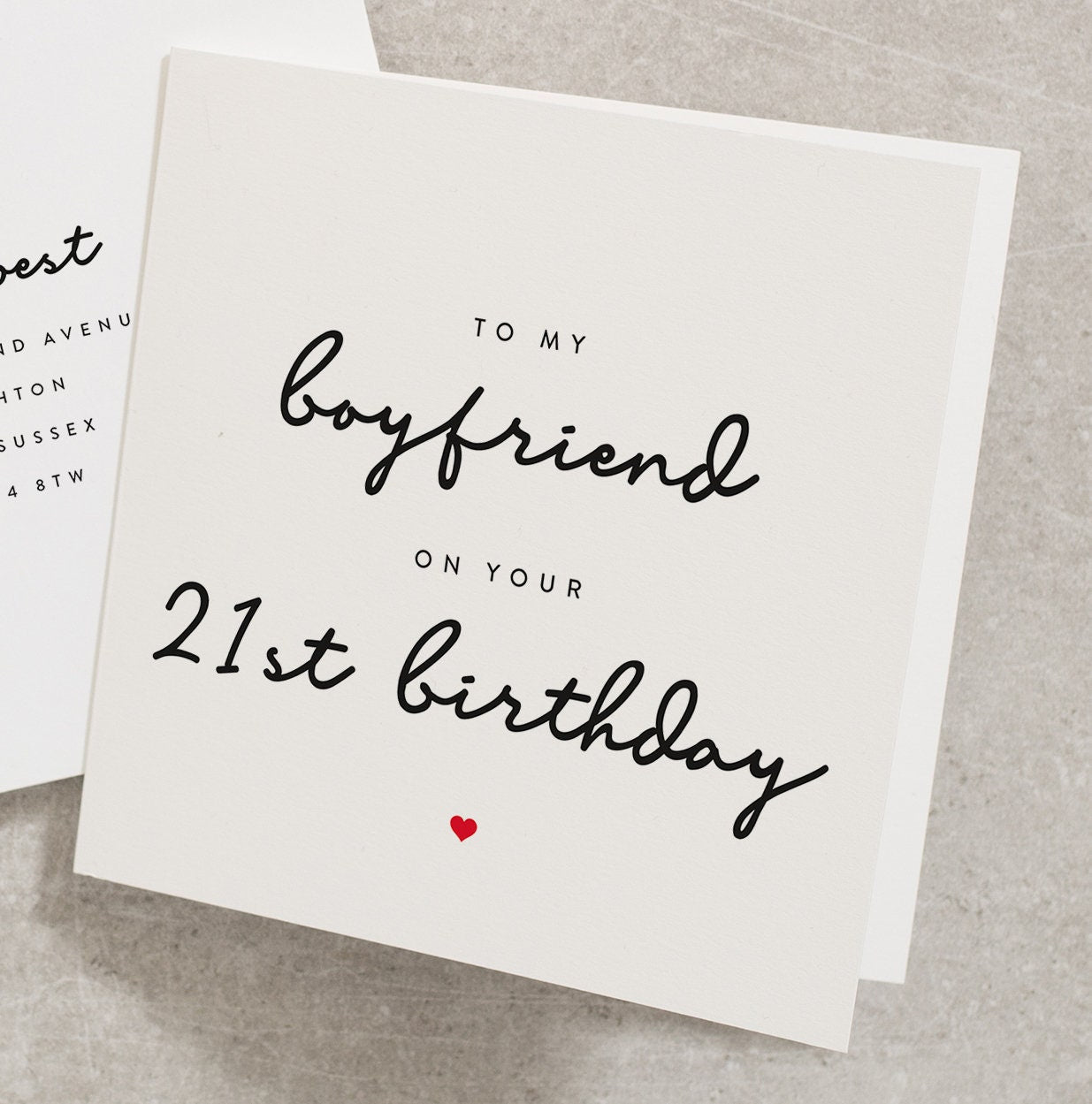 To My Boyfriend On Your 21st Birthday, Boyfriend Birthday Card 21, Twenty First Card, 21st Birthday Card For Boyfriend, For Him BC460