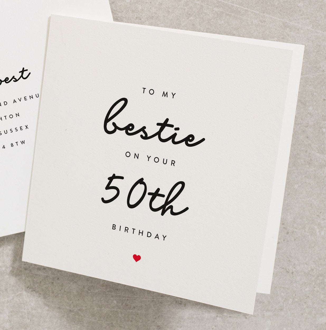 Best Friend 50th Birthday Card, To My Bestie On Your 50th Birthday, Bestie Card, Fifty Birthday Gifts For Women, For Her Birthday Card BC587