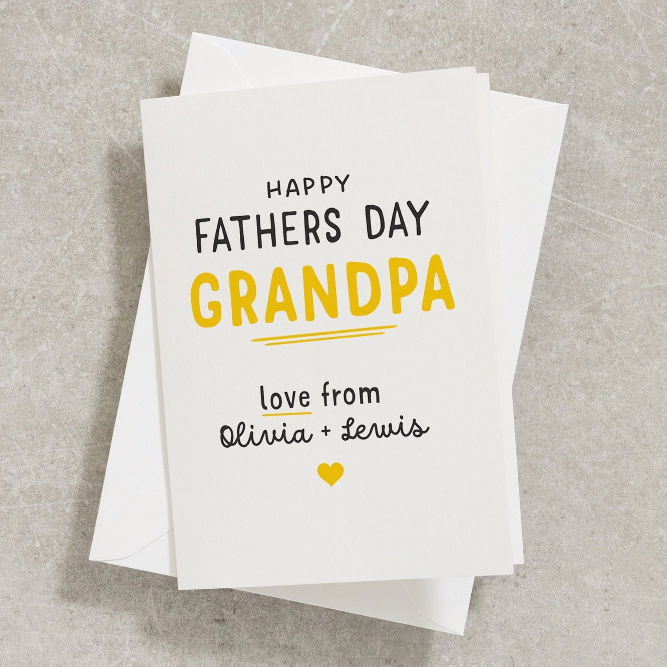 Happy Fathers Day Grandpa Card, Grandad Fathers Day Card From Grandchild, Grandson, Grandaughter, Simple Grandad Card For Fathers Day FC015