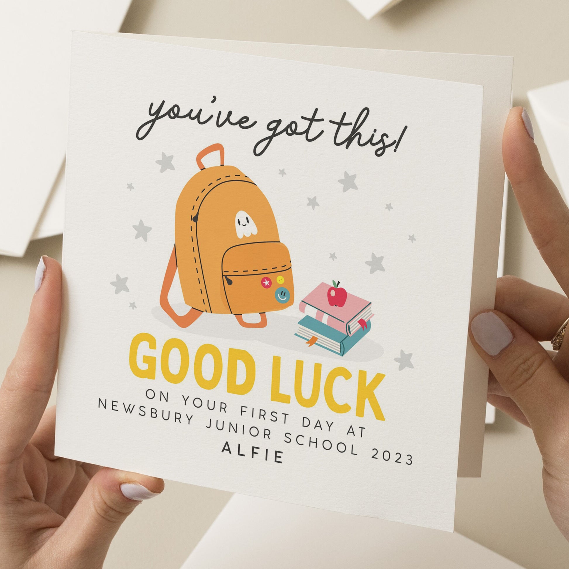 Good Luck At Your First Day Of School Card, Personalised Card for Grandson, School Starter You&#39;ve Got This, Back To School, Card For Boy