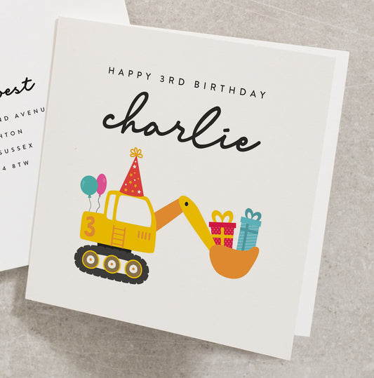 Personalised 3rd Birthday Card For Son, Grandson 3rd Birthday Card, Happy 3rd Birthday Nephew Card, Happy Birthday Card BC1007