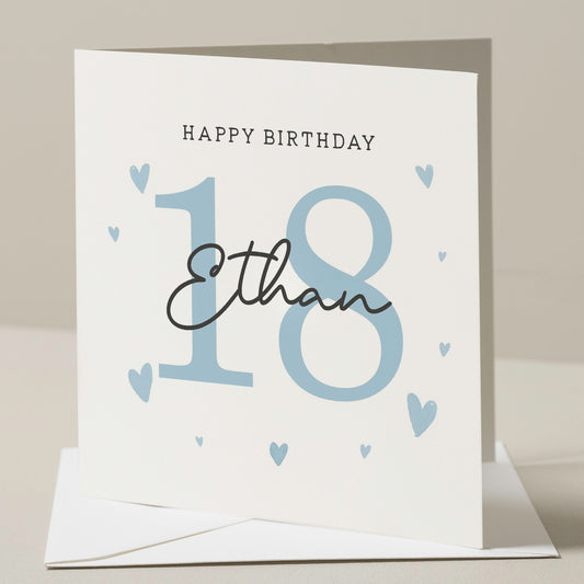 Personalised 18th Birthday Card, For Brother, 18th Birthday Card For Son, 18th Birthday Card For Uncle, Eighteenth Birthday Gift For Him