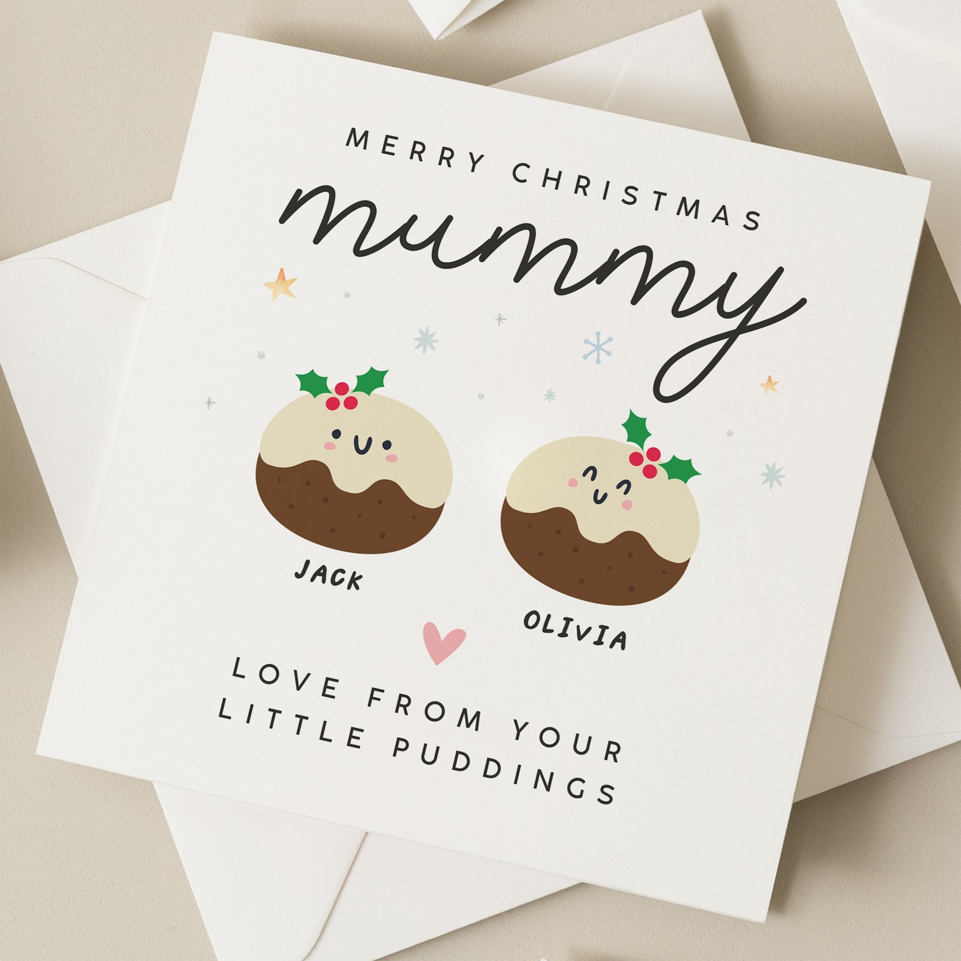 Mummy Christmas Card, Christmas Card For Mum, Christmas Card To Mummy, Cute Christmas Mummy Card, Xmas Card For Mummy, From Kids