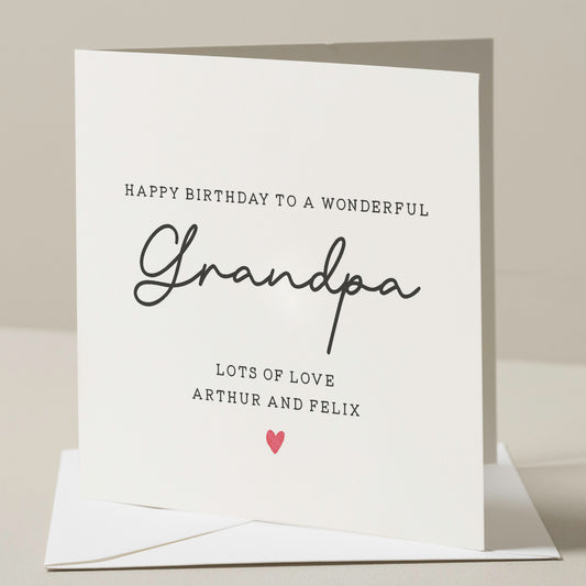 Personalised Grandad Birthday Card, Birthday Card For Wonderful Grandpa, Birthday Gift For Grandad, The Best Grandad, Grandpa Gift