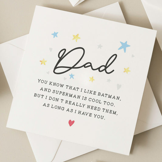 Dad Poem Card, Hero Fathers Day Card For Him, Cute Fathers Day Gifts From Daughter, Poem Fathers Day Card, Son Fathers Day Card