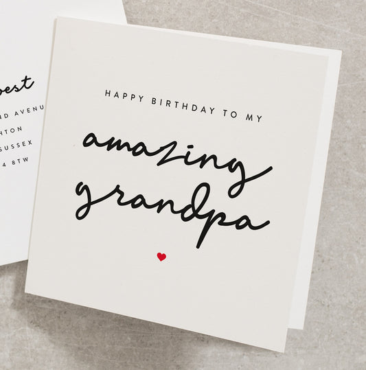 Happy Birthday Grandpa Card, Birthday Card For Grandpa, Grandparents, Grandad, Celebration Card for Him, Grandpa Greeting Card BC258