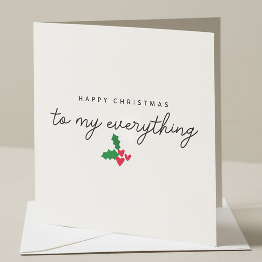 Boyfriend Christmas Card, Christmas Card For Girlfriend, To my Everything Christmas Card, Wife Christmas Card, Husband Christmas Card, Xmas