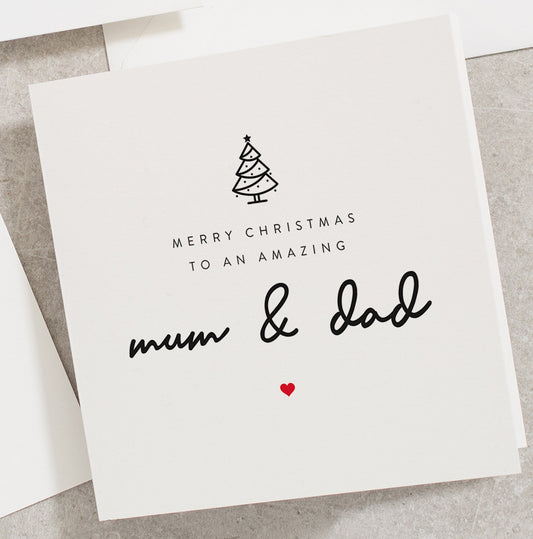 Christmas Card For Mum And Dad, Merry Christmas To An Amazing Mum And Dad, Christmas Card For Parents CC027